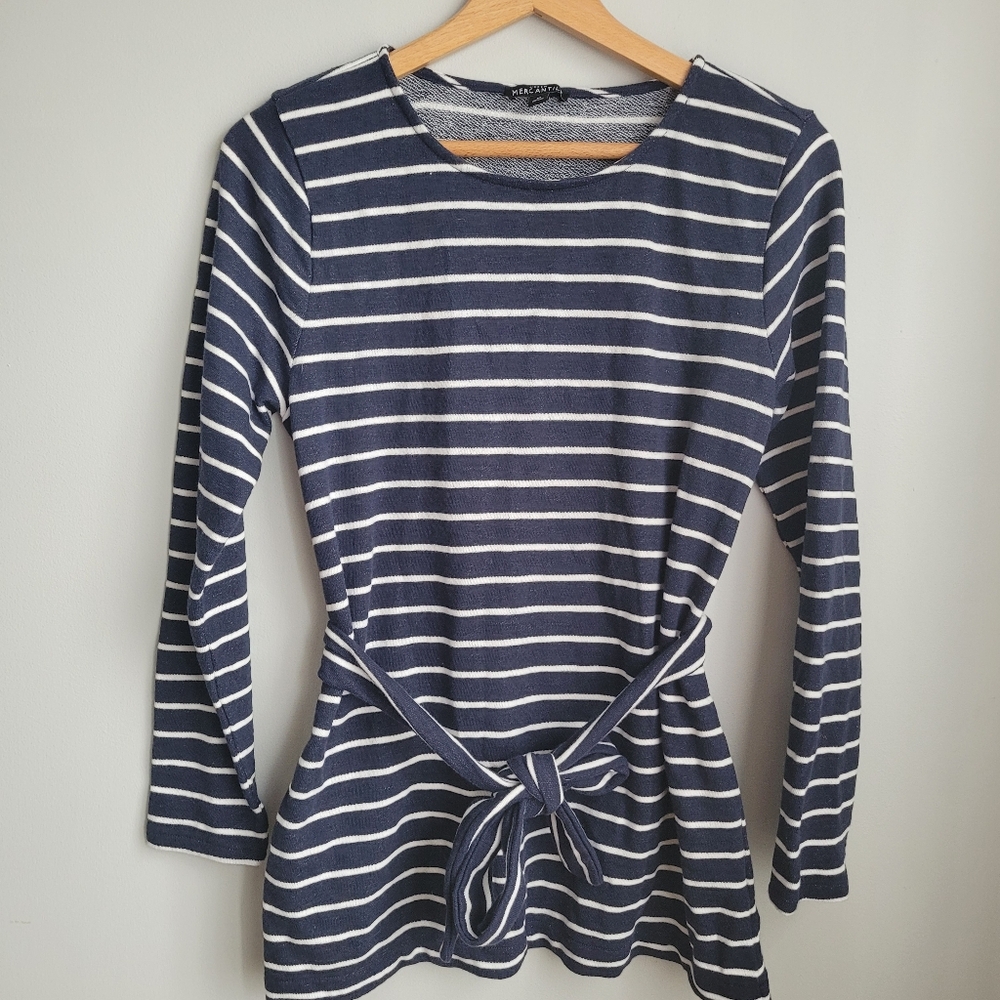J Crew Strip Shirt with Belt